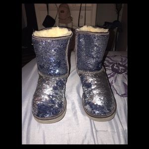 Sequin Blue and Sliver Uggs